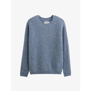 Monoprix COL ROND chicoree Blue Alpaca Blend Minimalist Women’s Sweater M Chunky